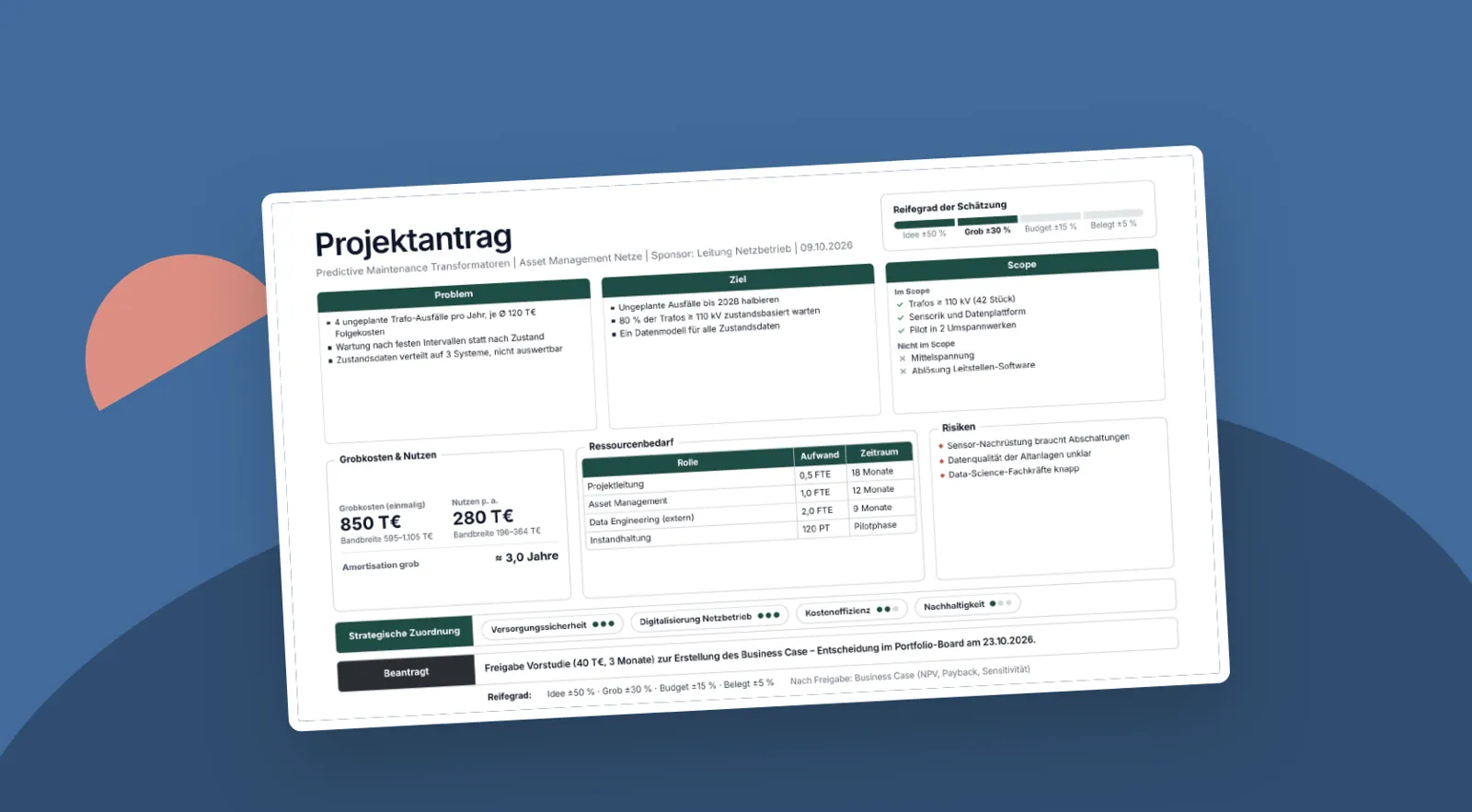 Folienvorschau: Projektsteckbrief